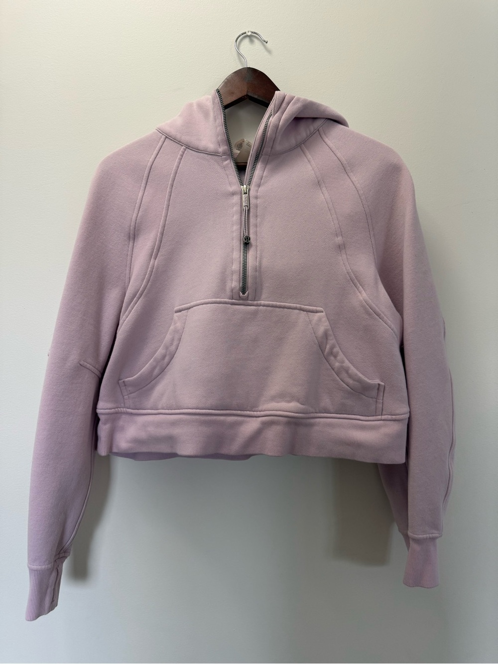 Lululemon Scuba Cropped Half-Zip Hoodie - Meadowsweet Pink
